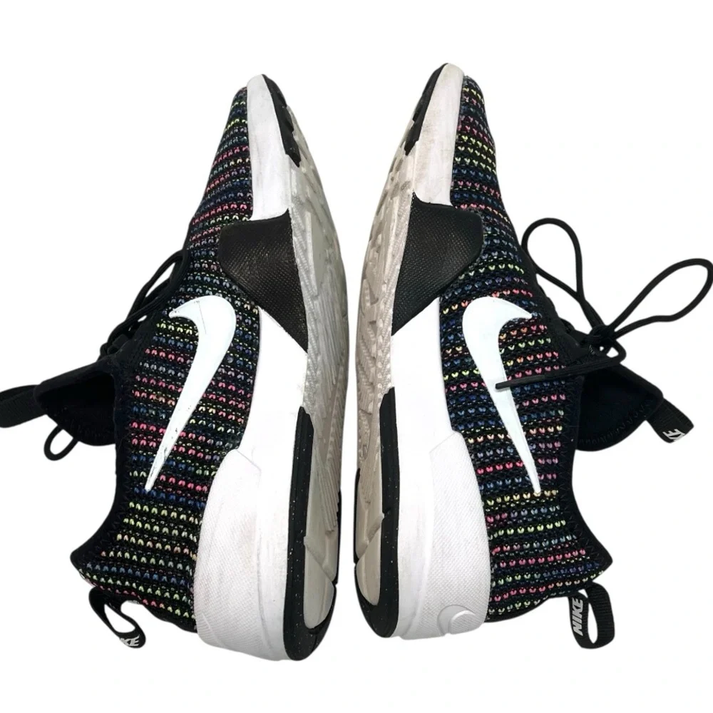 Nike Girls Ashin Modern Black Rainbow Knit Sneakers Athletic Shoes Youth 4.5